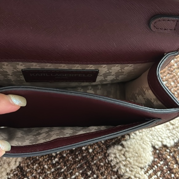 Karl Lagerfeld Burgundy Mini Crossbody Bag - Picture 10 of 15